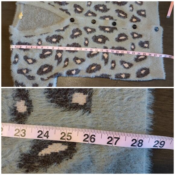 Hem & Thread Animal Print Button Up Cardigan Sweater Leopard Cheetah Cozy Size M - Picture 7 of 16